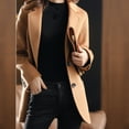 thumbnail image 1 of ClodeEU Women's Lapel Wool Blend Blazer With Button, Fall Fashion Dressy Jackets Work Office Clothes Brown,Womens Plus M, 1 of 7