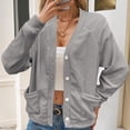 thumbnail image 1 of ClodeEU Women’s Lightweight Fall Cardigan Sweaters With Pockets,V Neck Tops Button Down Soft Knit Sweater Gray,Womens Plus S, 1 of 5