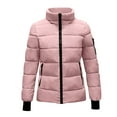 thumbnail image 1 of ClodeEU Women's Lightweight Puffer Jacket ,Stand Collar Quilted Jacket With Pockets,Casual Warm Slim Jacket Pink,Womens Plus S, 1 of 7