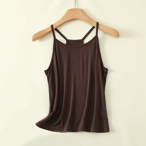 ClodeEU Women's Lightweight Solid Color Crewneck Sleeveless Tank Top,Casual Top for Layering or Outerwear Coffee,Womens Plus XL