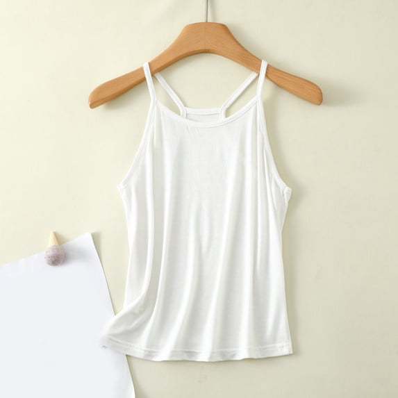 ClodeEU Women's Lightweight Solid Color Crewneck Sleeveless Tank Top,Casual Top for Layering or Outerwear White,Womens Plus L