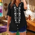 thumbnail image 1 of ClodeEU Women's Linen Blend Short Sleeve T-Shirt ,Casual Loose Crewneck Pullover Black,Womens Plus XL, 1 of 7