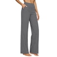 thumbnail image 1 of ClodeEU Women's Linen Cotton Blend High Waisted Wide Leg Pants,Casual Trousers with Pockets a-Gray,Women's Plus M, 1 of 7