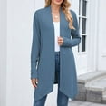 thumbnail image 1 of ClodeEU Women's Long Cardigan Sweaters ,Long Sleeve Knit Open Front Jacket,Lightweight Sweater with Pockets Dark Blue,Womens Plus L, 1 of 7
