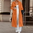 thumbnail image 1 of ClodeEU Women's Long Hooded Velvet Soft Cardigan ,Plus Size Open Front Drape Coat,Fall Long Sleeve Cardiganc Orange,Womens Plus S, 1 of 4