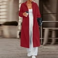 thumbnail image 1 of ClodeEU Women's Long Hooded Velvet Soft Cardigan ,Plus Size Open Front Drape Coat,Fall Long Sleeve Cardiganc Red,Womens Plus XXL, 1 of 4