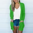 thumbnail image 1 of ClodeEU Women's Long Sleeve Cardigan ,Solid Color Long Sleeve Open Front Knit Jacket with Pockets Green 03,Womens Plus XXL, 1 of 5