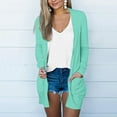 thumbnail image 1 of ClodeEU Women's Long Sleeve Cardigan ,Solid Color Long Sleeve Open Front Knit Jacket with Pockets Mint Green 04,Womens Plus XXL, 1 of 5