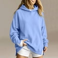 thumbnail image 1 of Binmer Women's Long Sleeve Hooded Sweatshirt with Side Split Hem,Casual Loose Pullover ,XXL, 1 of 6