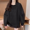 thumbnail image 1 of ClodeEU Women's Long Sleeve Round Neck Pullover ,Casual Loose Sweatshirt,Fashion Fall Tops Black,Womens Plus L, 1 of 7