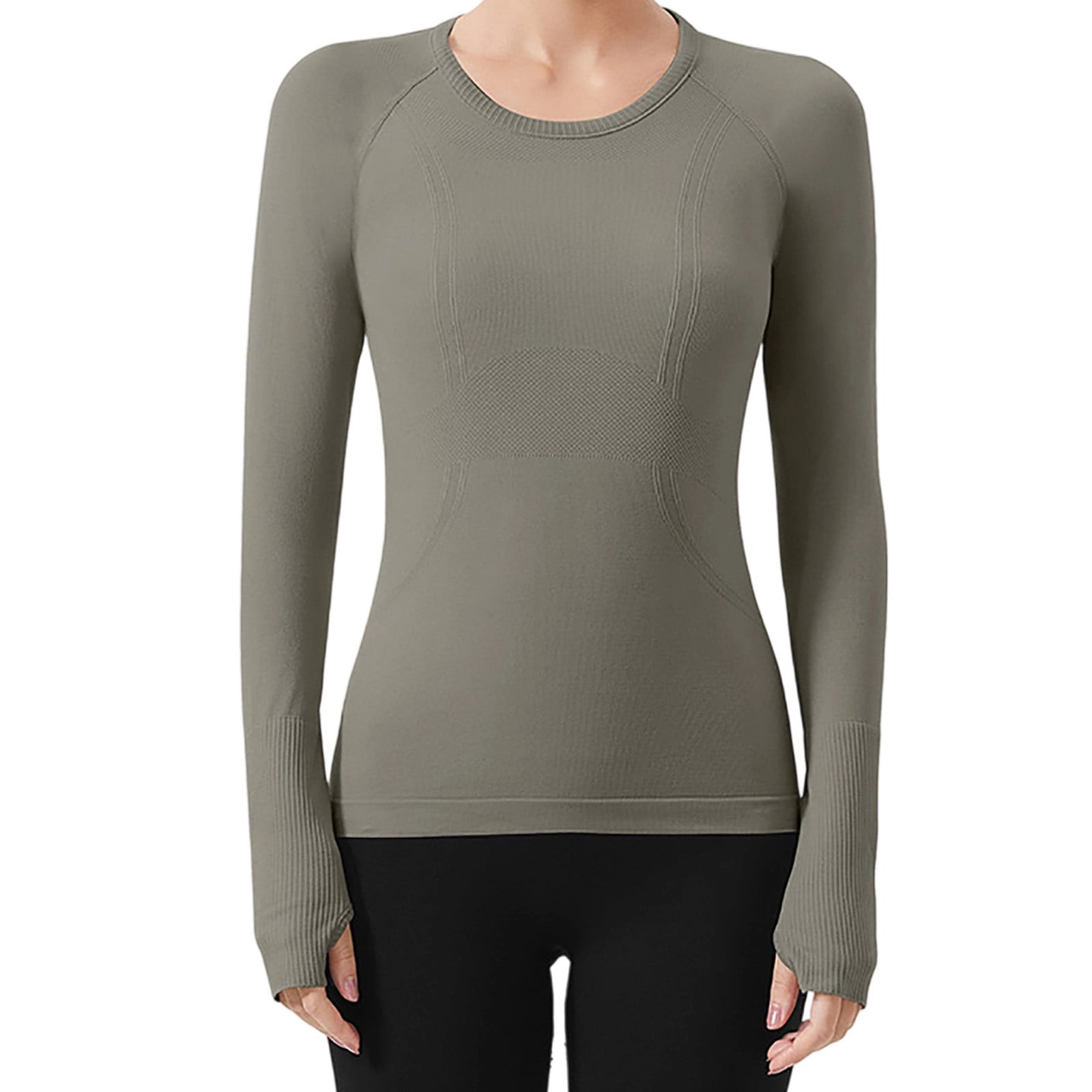 ClodeEU Women's Long Sleeve Running Tops ,Seamless Yoga Wear ...