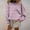 thumbnail image 1 of ClodeEU Women's Long Sleeve T Shirts,Basic Crewneck Striped Tunic Blouses Tops Pink,Womens Plus S, 1 of 5