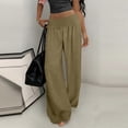 thumbnail image 1 of ClodeEU Women's Low Waist Wide Leg Sweatpant,Lounge Trendy Palazzo Pants with Pockets Army Green,Womens Plus L, 1 of 6