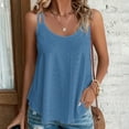 thumbnail image 1 of ClodeEU Women's Mesh Crewneck Spaghetti Strap Tank Top, Casual Sleeveless Camisole Blue,Womens Plus L, 1 of 6