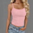 thumbnail image 1 of ClodeEU Women's Modal Striped Round Neck Spaghetti Strap Tank Top,Casual Sleeveless Summer Vest Pink,Womens Plus Free Size, 1 of 7