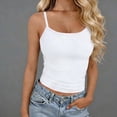 thumbnail image 1 of ClodeEU Women's Modal Striped Round Neck Spaghetti Strap Tank Top,Casual Sleeveless Summer Vest White,Womens Plus Free Size, 1 of 7