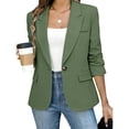 thumbnail image 1 of ClodeEU Women's Notched Lapel Open Front Lightweight Blazer,Casual Loose Office Suit Jacket Army Green,Women's Plus L, 1 of 7