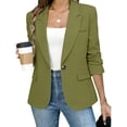 thumbnail image 1 of ClodeEU Women's Notched Lapel Open Front Lightweight Blazer,Casual Loose Office Suit Jacket Mint Green,Women's Plus XL, 1 of 7