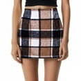 thumbnail image 1 of ClodeEU Women's Plaid High Waisted Pencil Mini Skirt,Christmas Holiday Fall Winter Skirts Trendy Multicolor 02,Womens Plus M, 1 of 6