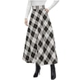 thumbnail image 1 of ClodeEU Women's Plaid Maxi Skirts ,Fall Winter A Line Long Skirts , High Waisted Trendy Dress with Pockets Black,Womens Plus XL, 1 of 5