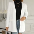 thumbnail image 1 of ClodeEU Women's Plus Size Blazer ,Long Sleeve Notch Lapel Work Blazers , Casual Button Front Pockets Jackets White,Womens Plus L, 1 of 8
