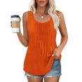 thumbnail image 1 of ClodeEU Women's Plus Size Solid Color Loose Fit Crewneck Sleeveless Casual Tank Orange,Womens Plus L, 1 of 6