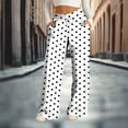 thumbnail image 1 of ClodeEU Women's Polka Dot Drawstring Wide Leg Pants With Pockets,Loose Casual Pant White,Womens Plus XXXL, 1 of 6