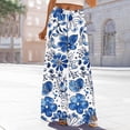 thumbnail image 1 of ClodeEU Women's Print Wide Leg Pants , Loose Fit Casual Trousers with Drawstring Waist and Pockets White 03,Womens Plus XL, 1 of 4
