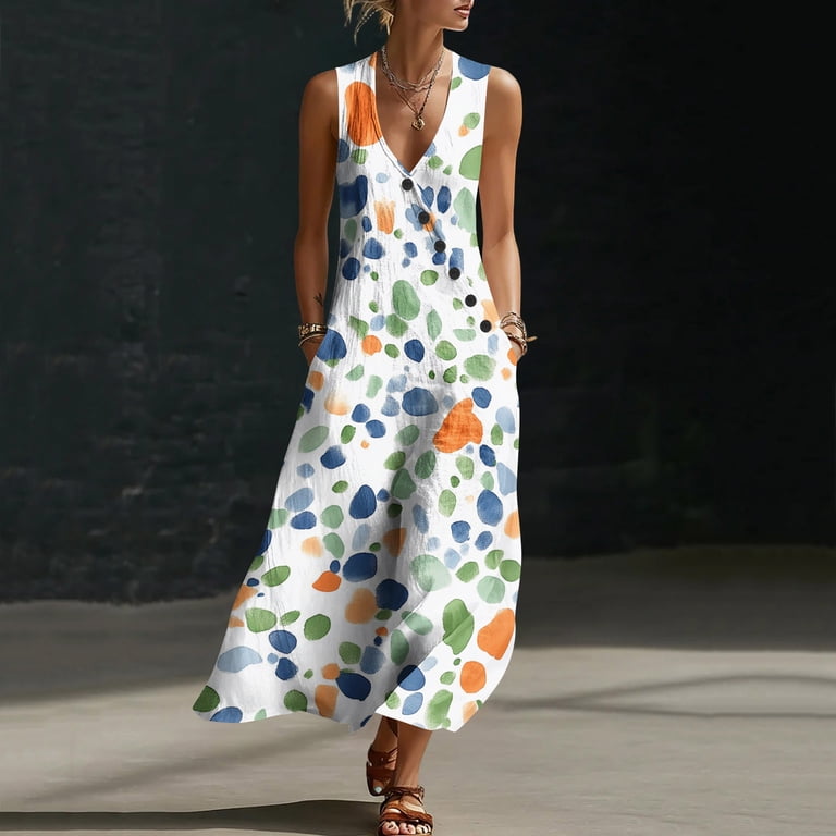 colorful summer midi dress The Charlize Colorblock Midi Dress-Rainbow M