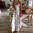 thumbnail image 1 of ClodeEU Women's Printed V Neck Sleeveless Spaghetti Strap Summer Loose Tunic Maxi Dress Red,Womens Plus M, 1 of 5