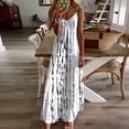 thumbnail image 1 of ClodeEU Women's Printed V Neck Sleeveless Spaghetti Strap Summer Loose Tunic Maxi Dress White,Womens Plus S, 1 of 5