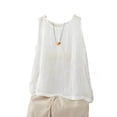 thumbnail image 1 of ClodeEU Women's Round Neck Sleeveless Tank Top,Casual Loose Fit Basic Blouse White,Womens Plus M, 1 of 2