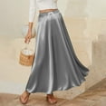 thumbnail image 1 of ClodeEU Women's Satin Skirt Silk Elegant High Wais Flared Midi Skirts ,Fashion Cozy Skirt Gray,Womens Plus S, 1 of 6