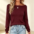 thumbnail image 1 of ClodeEU Women's Scoop Neck Long Sleeve Lightweight Knit Top ,Casual Fall Winter Loose Fit Sweater ,Women's Plus M, 1 of 5