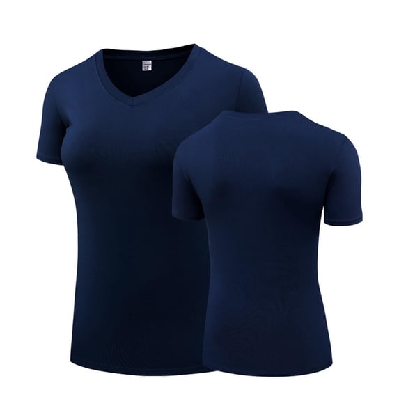 ClodeEU Women's Short Sleeve Crewneck Athletic T Shirt ,Lightweight Quick Dry Workout Tops Navy,Womens Plus XL