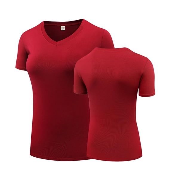 ClodeEU Women's Short Sleeve Crewneck Athletic T Shirt ,Lightweight Quick Dry Workout Tops Red,Womens Plus M