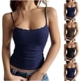 thumbnail image 1 of ClodeEU Women's Sleeveless Adjustable Spaghetti Strap Tank Top with Lace Blue,Womens Plus S, 1 of 9