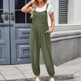 thumbnail image 1 of ClodeEU Women's Sleeveless Adjustable Straps Jumpsuits,Loose Harem Bib Jumpsuits with Pockets Army Green,Womens Plus M, 1 of 5