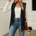 thumbnail image 1 of ClodeEU Women's Sleeveless Boho Western Cowgir ,Fringe Waistcoat Open Front Boho Western Outerwear Black,Womens Plus L, 1 of 8