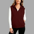 thumbnail image 1 of ClodeEU Women's Sleeveless Hoodies Zip Up Sweatshirt,Hooded Vest t With Pocket ,Casual Fashions Sports Hoodies Wine,Womens Plus XXXXL, 1 of 9