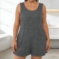 thumbnail image 1 of ClodeEU Women's Sleeveless V Neck Loose Fit Jumpsuit with Pockets ,Casual Loose Romper Gray,Womens Plus XXXL, 1 of 6