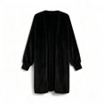 thumbnail image 1 of ClodeEU Women's Solid Color Long Plush Open Front Knit Cardigan ,Oversized Drop Shoulder Casual Fall Winter Jacket ,Women's Plus S, 1 of 6