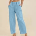 thumbnail image 1 of ClodeEU Women's Solid Color Sweatpants,Casual Sweatpants With Pockets, Elastic Waist Lounge Pants Blue,Womens Plus XXL, 1 of 1