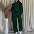 thumbnail image 1 of ClodeEU Women's Solid Color Sweatsuit Set with Round Neck Sweatshirts and Elastic Waist Wide Leg Sweatpant Green,Womens Plus M, 1 of 7