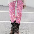 thumbnail image 1 of ClodeEU Women's Sparkly Printed Leggings,High Waisted Shiny Leggings Pant,Trendy Legging Pink 01,Womens Plus XXL, 1 of 7