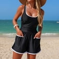 thumbnail image 1 of ClodeEU Women's Sporty Color Block Zip One Piece Swimsuit,Slim Fit Surf Swimsuit White,Womens Plus XXL, 1 of 8