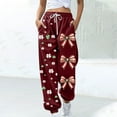 thumbnail image 1 of ClodeEU Women's St. Patrick's Day Print Jogger Pants with Elastic Waist, Drawstring ,Pockets A-Wine,Womens Plus L, 1 of 5