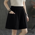 thumbnail image 1 of ClodeEU Women's Straight Leg Cargo Shorts with Pockets ,Loose Fit Casual Summer Shorts Black,Womens Plus XXL, 1 of 7