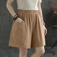 thumbnail image 1 of ClodeEU Women's Straight Leg Cargo Shorts with Pockets ,Loose Fit Casual Summer Shorts Khaki,Womens Plus S, 1 of 7