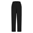 thumbnail image 1 of ClodeEU Women's Straight Leg Suit Pants, Fashion Solid Color High Waist Casual Trousers Black,Womens Plus S, 1 of 4